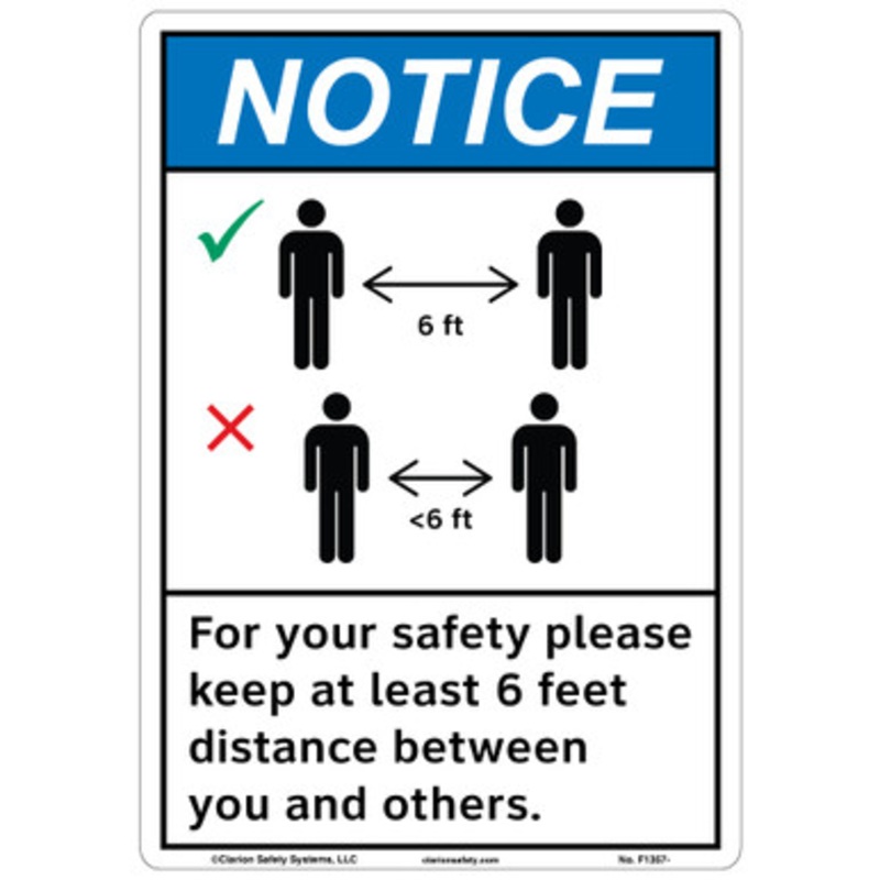 Notice/Keep 6 Feet Distance (F1357-)
