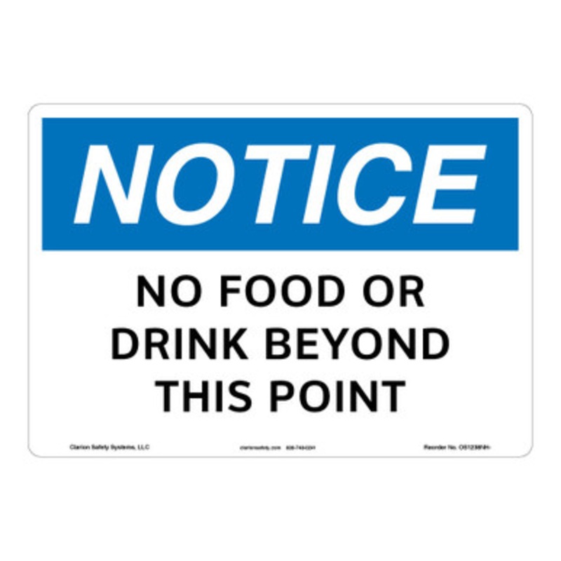 Notice/No Food or Drink Sign (OS1238NH-)