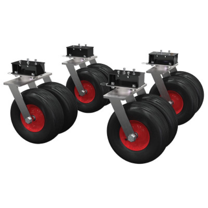 Rubber Dual Tire 15-1/2 x 5-7/8 Wheel For Gantry Cranes, 1000lb
