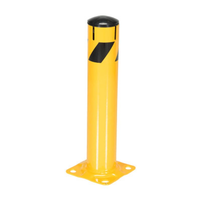 Steel Pipe Bollard with Slots, 36in x 5-1/2in, Yellow