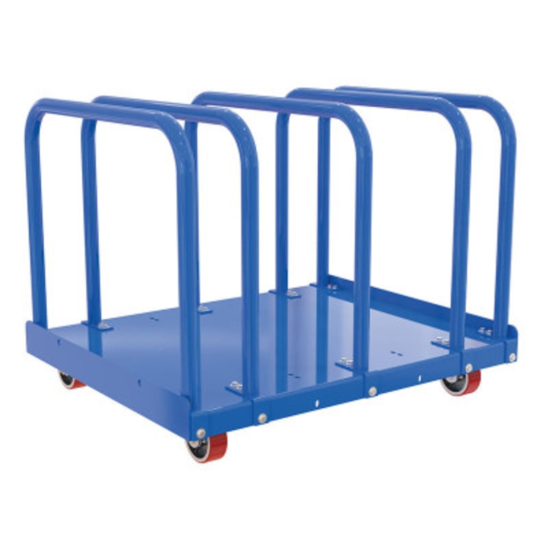 Adjustable Bay Panel Cart, 44in Wide, 4,000lb, Blue / Yellow