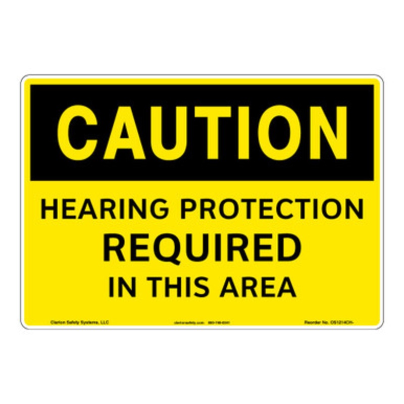 Caution/Hearing Protection Required Sign (OS1214CH-)