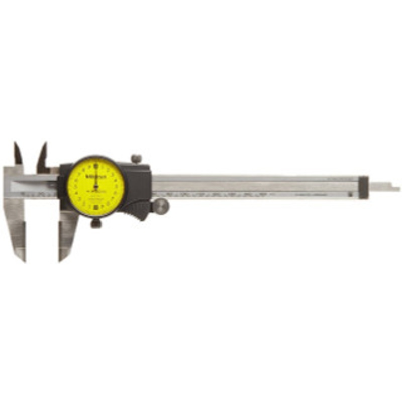 Mitutoyo Dial Caliper, 0-150mm with Carbide OD & ID Jaws & Certificate of Inspection – 11-816-6
