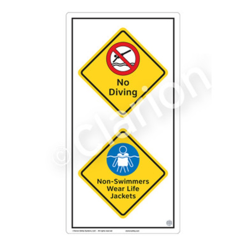 No Diving Sign (WSS2215-e)