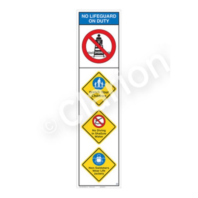 No Lifeguard on Duty Watch Your Children Sign (WSS2403-e)