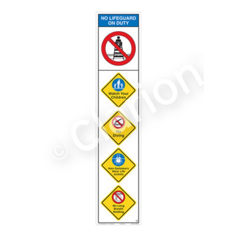 No Lifeguard on Duty Watch Your Children Sign (WSS2501-e)