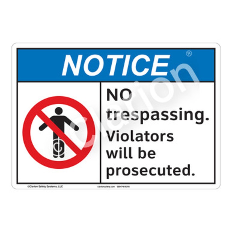 Notice No Trespassing Sign (F1116-)