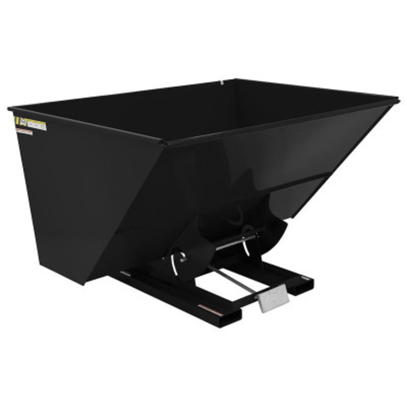 Steel Light Duty Self Dumping Hopper, 3 Cu Yd, 2000 lb., Black