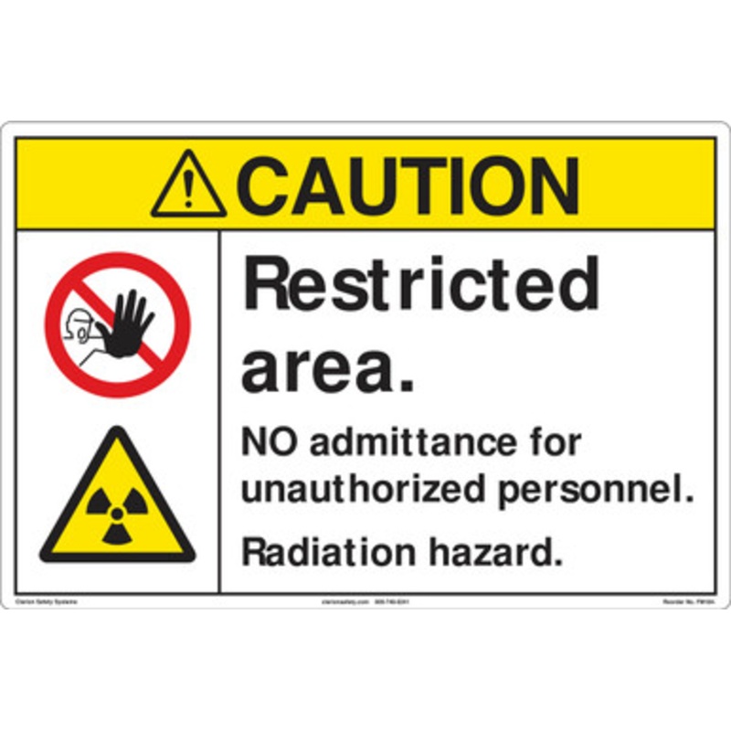 Caution/Restricted area  Radiation hazard Floor Marker (FM184-)