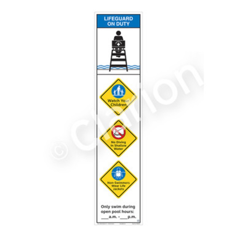 Lifeguard on Duty Watch Your Children Sign (WSS2459-e)