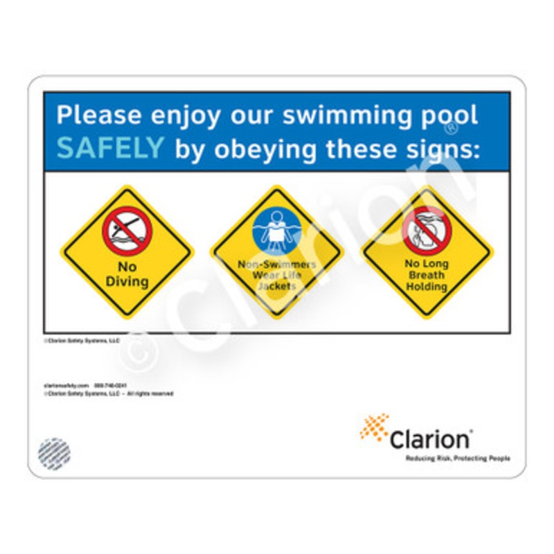 No Diving Non-Swimmers No Long Breath Sign (WSS1754-e)