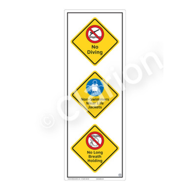 No Diving Sign (WSS2323-e)