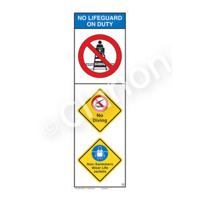 No Lifeguard on Duty No Diving Sign (WSS2305-e)