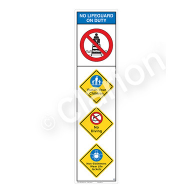 No Lifeguard on Duty Watch Your Children Sign (WSS2401-e)