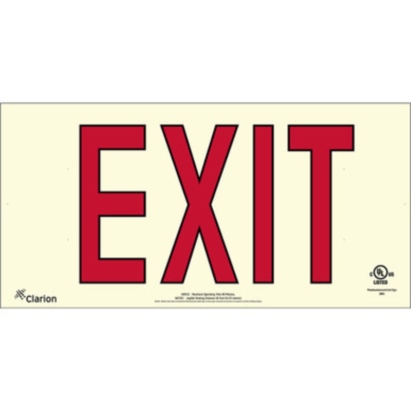 Series 400 UL 924 PVC Exit Sign – Red Letters