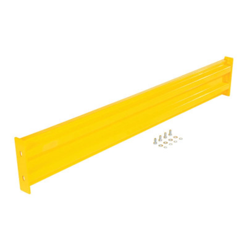 Steel 2 Ribbed Bolt On Style Guard Rail, 66in Length, Yellow