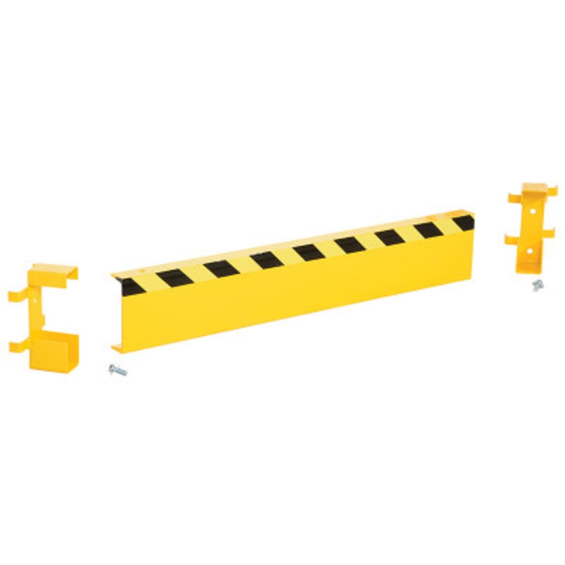 Steel Channel Guard Rail with Bracket, 41.875in Length, Yellow