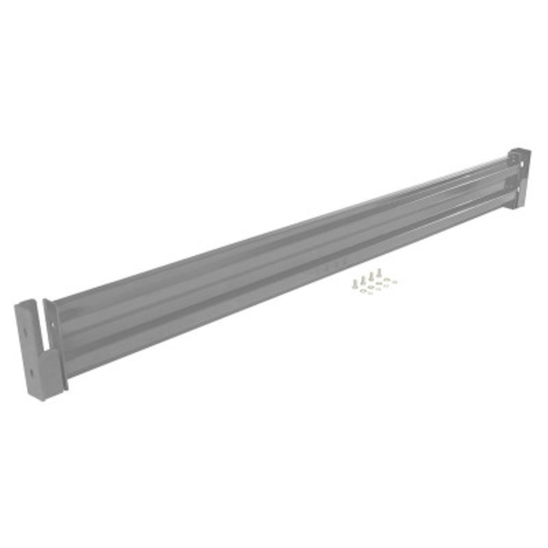 Steel Dropin Style Guard Rail, 114in Length, Gray Semi Gloss