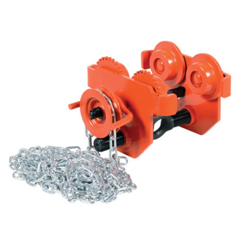 Steel Geared Eye Manual Trolley, 2000 lb., Orange