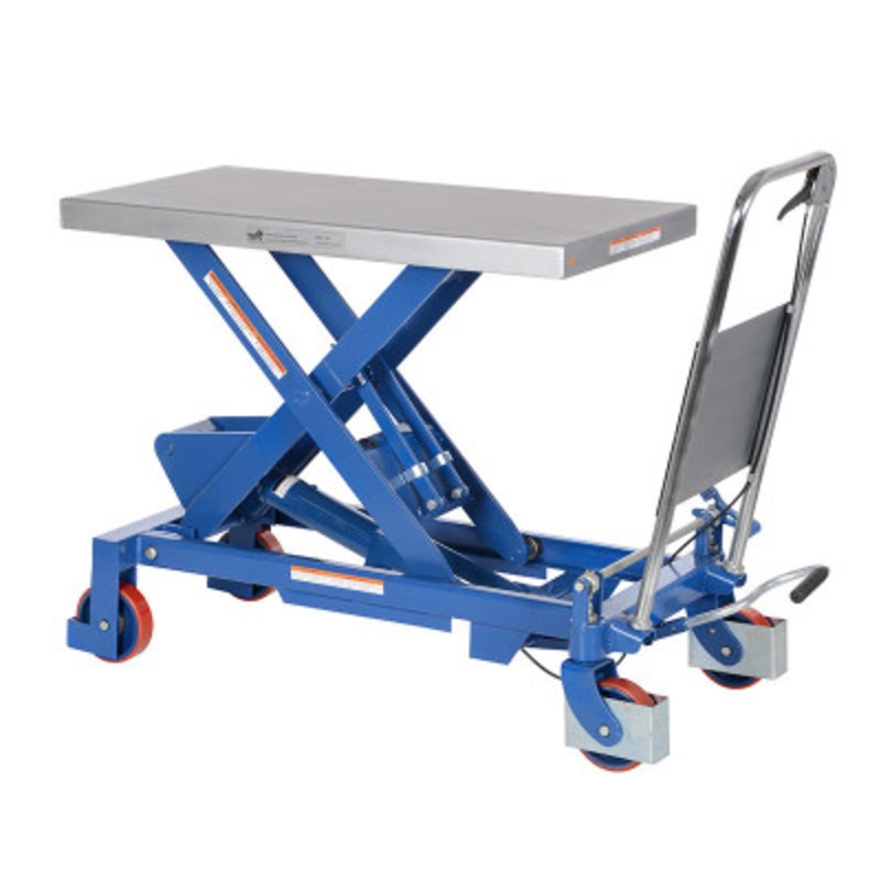 Steel Hydraulic Elevating Cart, 39-1/2in x 20in, 1750 lb., Blue