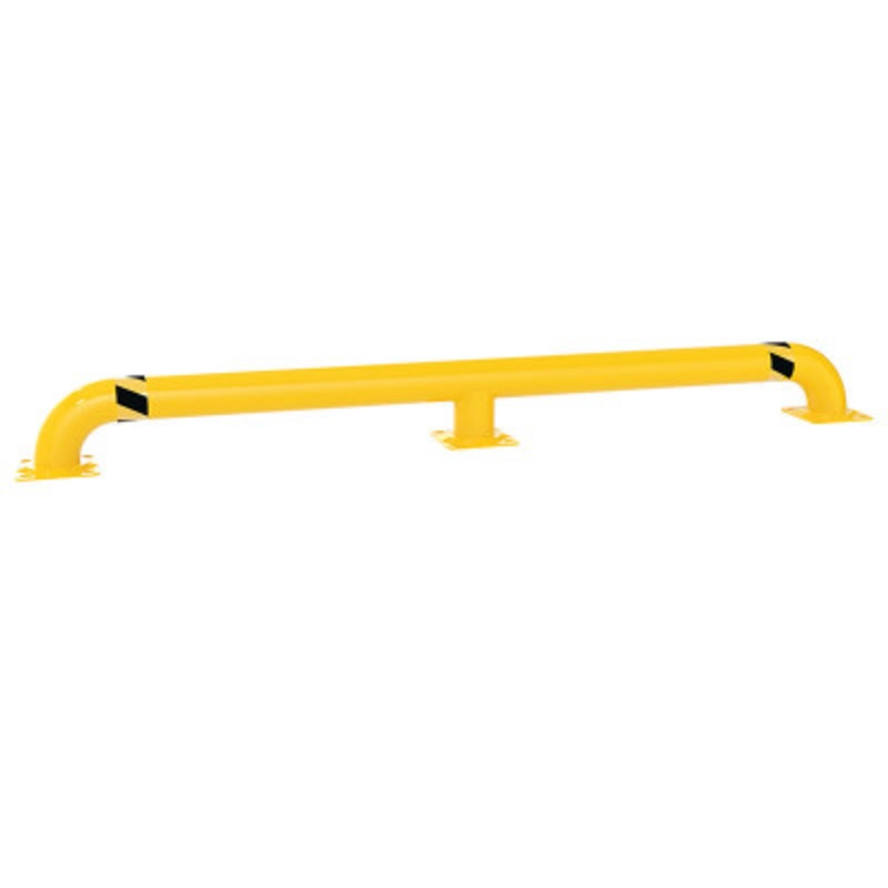 Steel Low Profile Rack Guard Bollard, 92in Length, Yellow