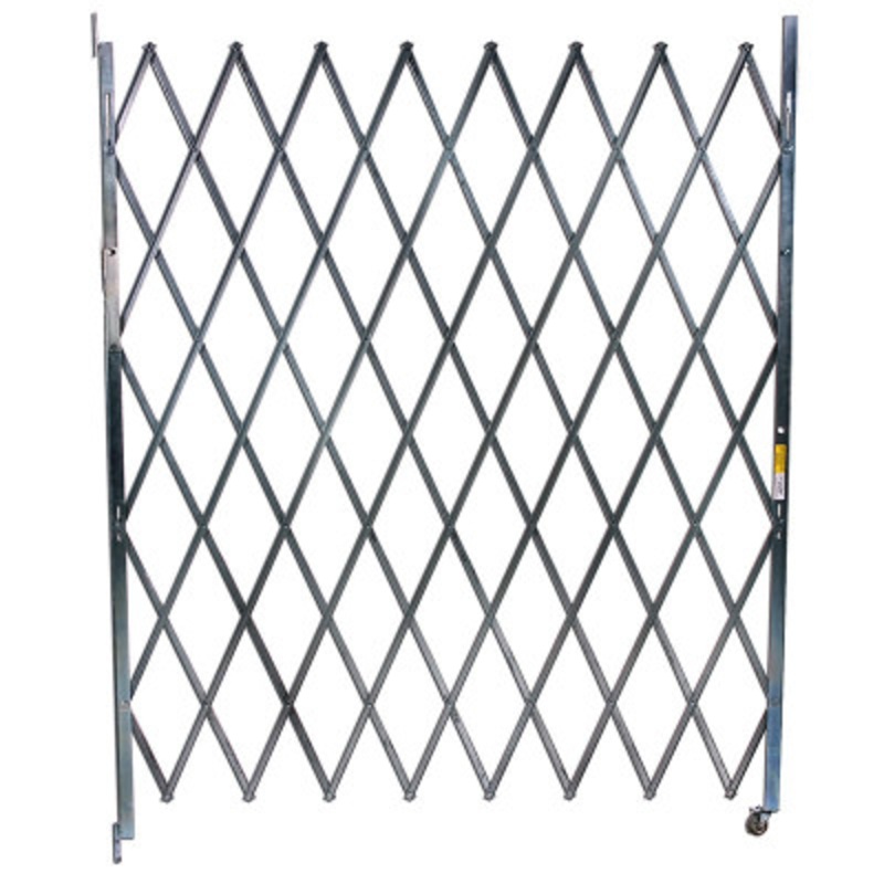 Steel Single Fold Scissor Gate, 4 x 8 Ft., Gray