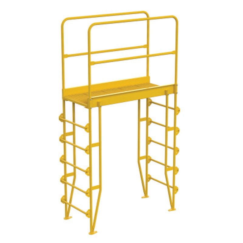 Vertical Crossover Ladder, 6-Step, 44in Width, 500 lb., Yellow