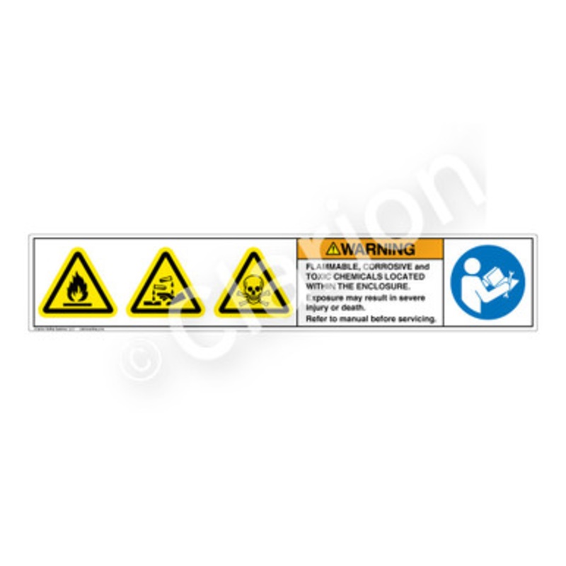 Warning Flammable, Corrosive and Toxic Label (HMS-NRWH)
