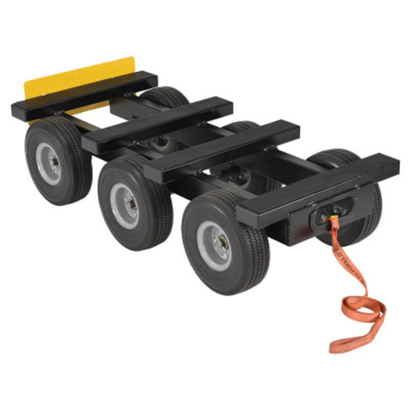 6 Wheel Dolly, Steel All-Terrain, 1,000 lb., Black
