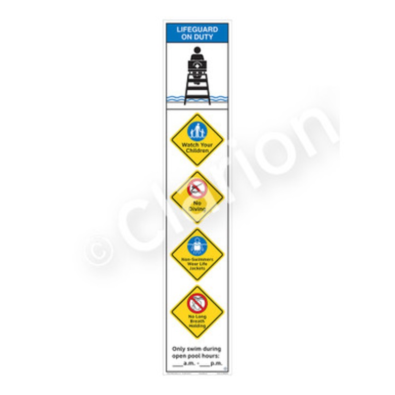 Lifeguard on Duty Watch Your Children Sign (WSS2553-e)