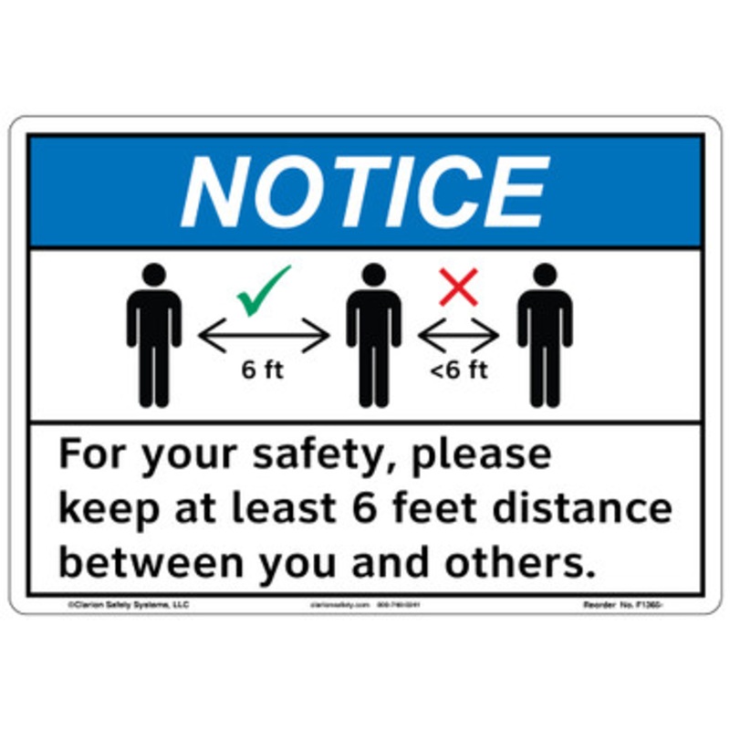 Notice/Keep 6 Feet Distance (F1365-)