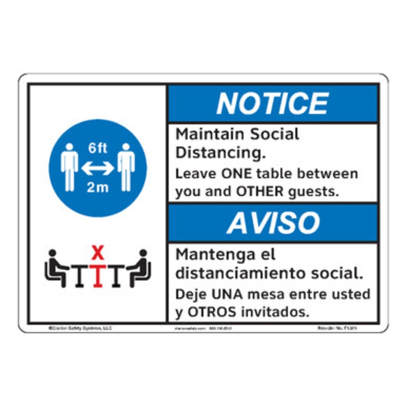 Notice/Maintain Social Distancing (F1381-)