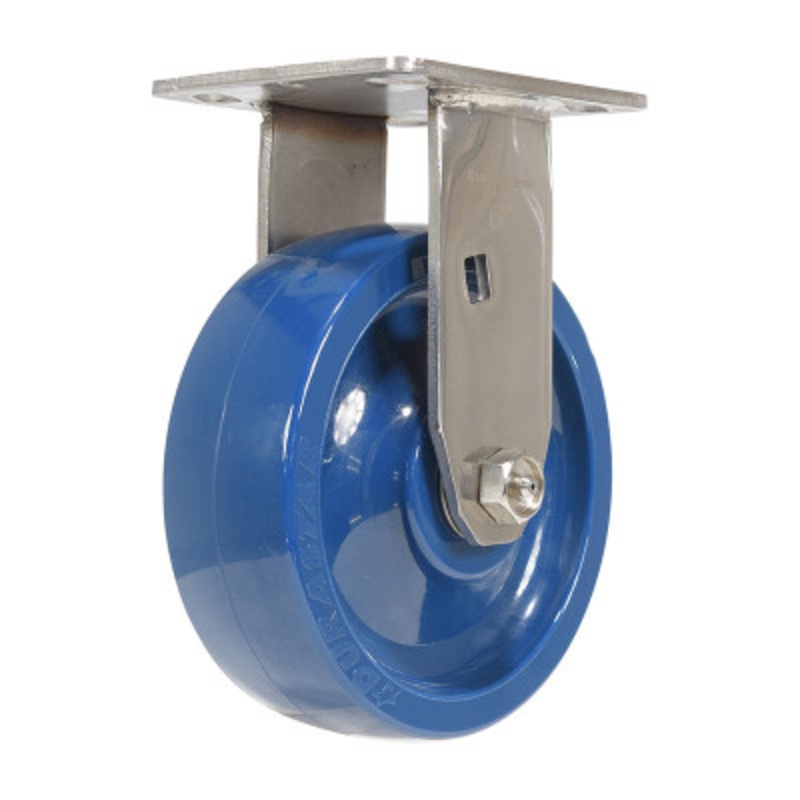 Solid Rigid Caster, 6in x 2in Width 1200 lb., Dark, Blue