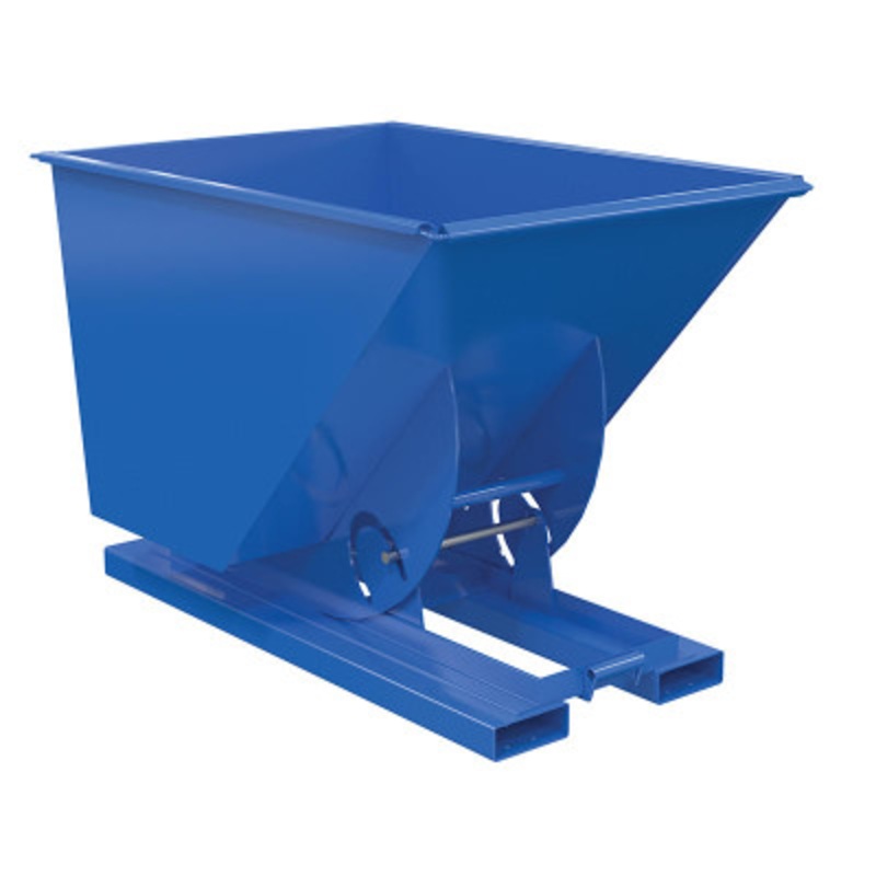 Steel Heavy Duty No Bump and Dump Hopper, 1 Cu Yd, 6000 lb., Blue
