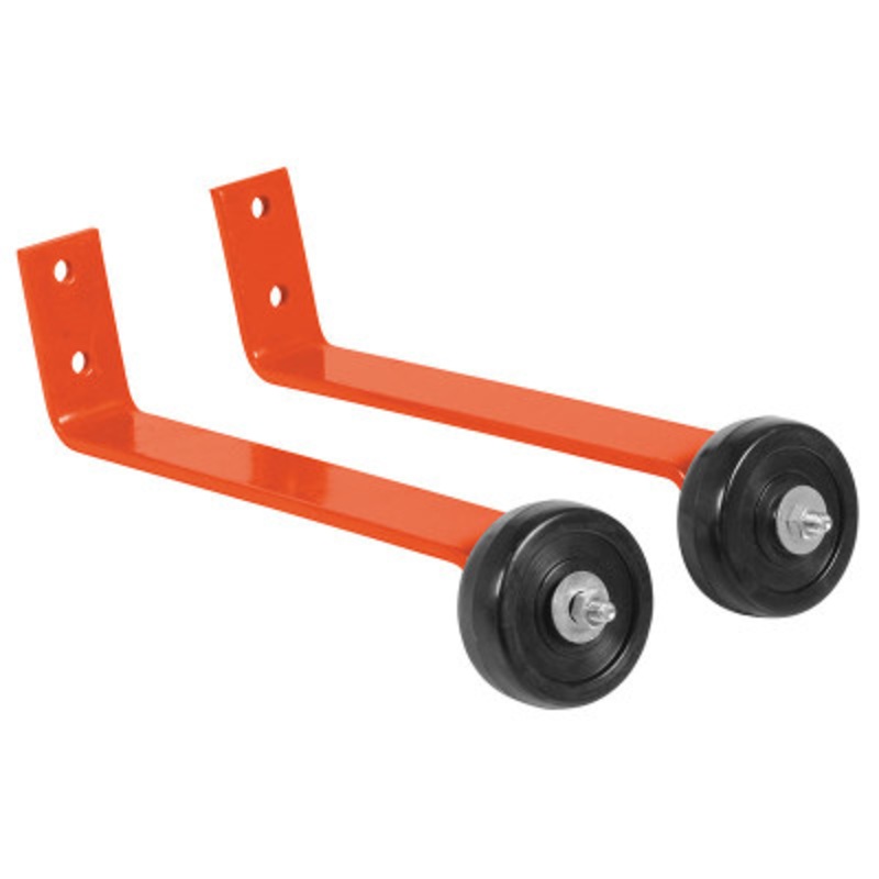 Steel Pipe Railing Barricade Base With Wheels, Orange