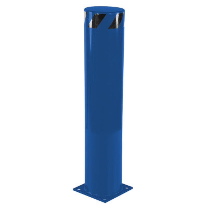 Steel Pipe Safety Bollard, 42in x 8-1/2in, Blue