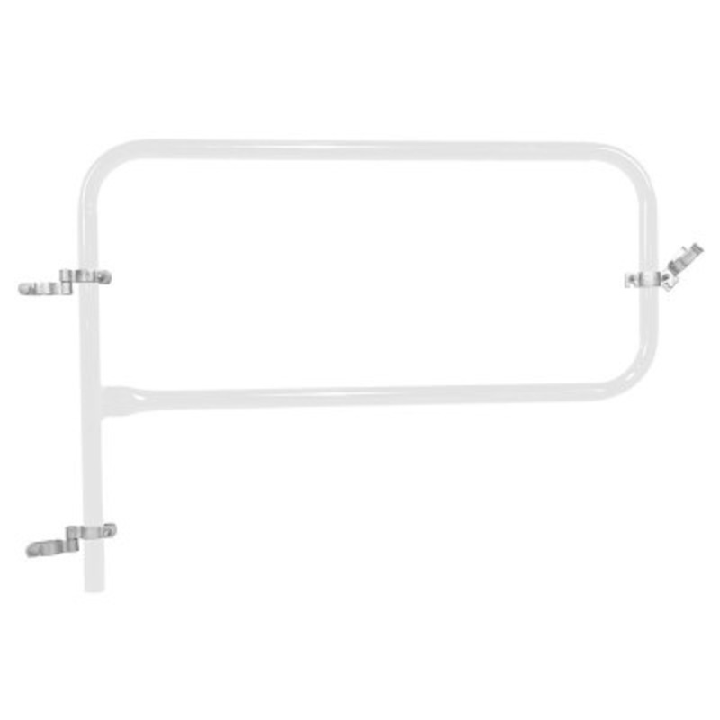 Steel Pipe Safety Railing Gate, P-Shaped, 48in x 36in, White