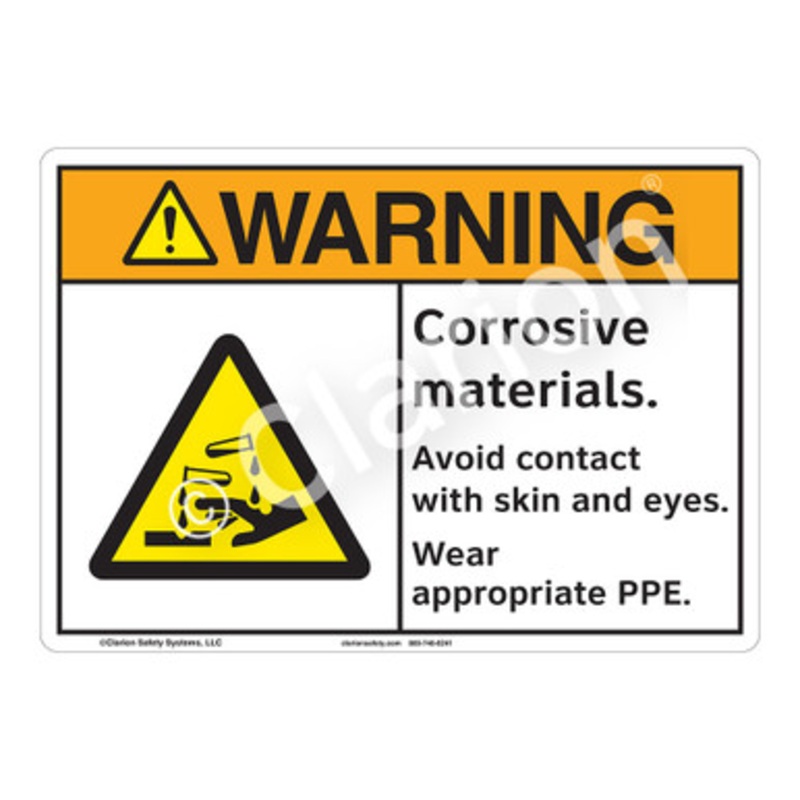 Warning Corrosive Materials Sign (F1243-)