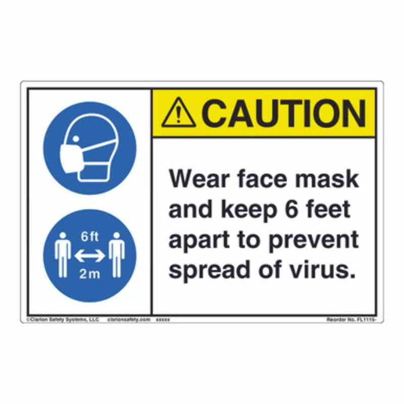 Caution/Face Mask/6 ft Apart (FL1115-)