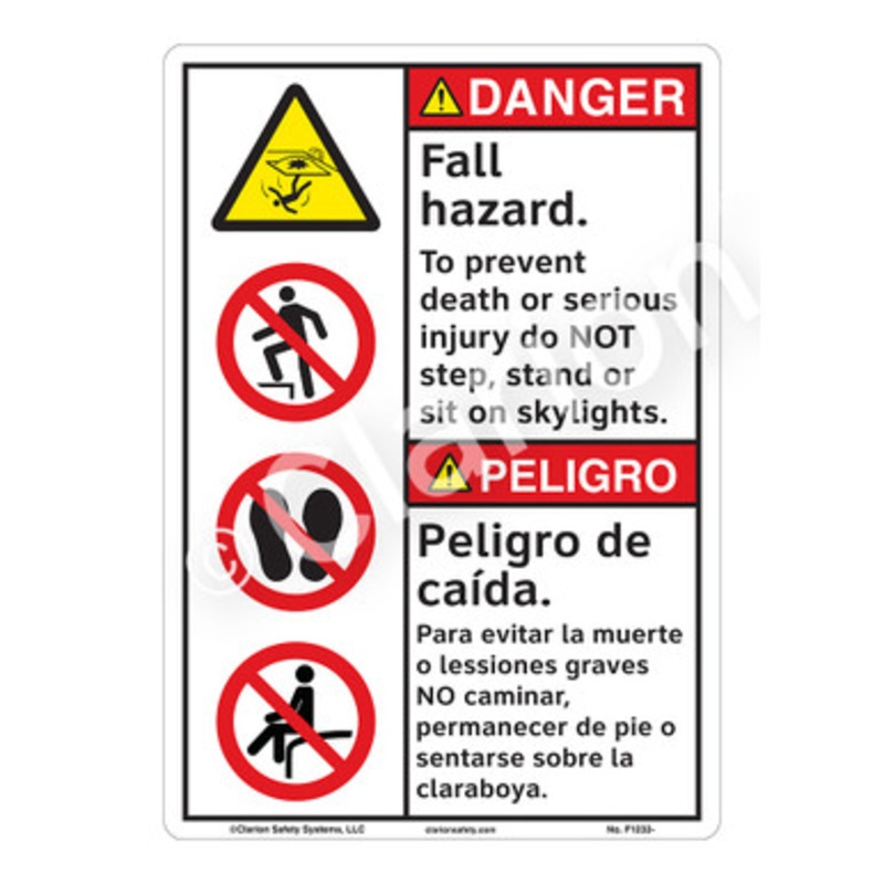 Danger Fall Hazard Sign (F1232-)