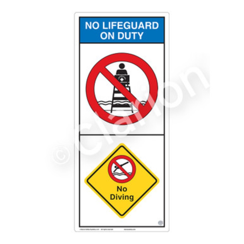 No Lifeguard on Duty No Diving Sign (WSS2202-e)