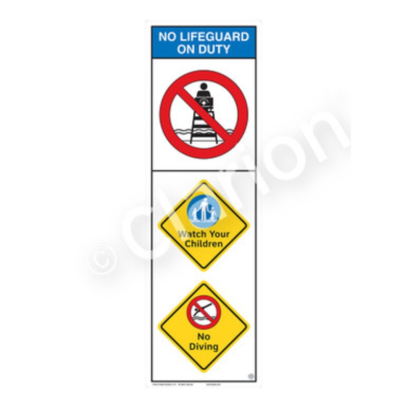 No Lifeguard on Duty Watch Your Children Sign (WSS2301-e)