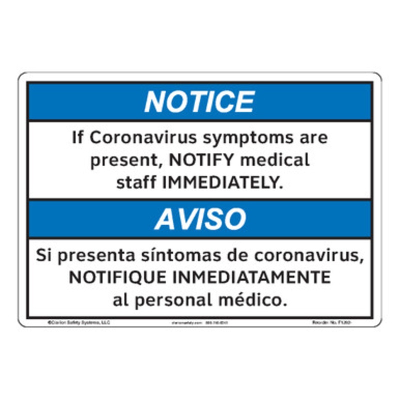 Notice/If Coronavirus Symptoms (F1392-)