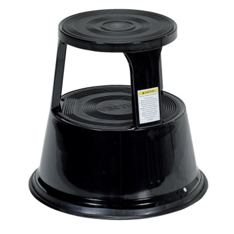 Rolling Step Stool 17in Top Step Height, 500 lb., Black