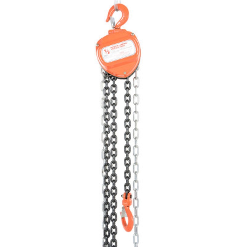 Steel Manual Chain Hoist, 10 Ft. Lift, 1,000 lb., Orange