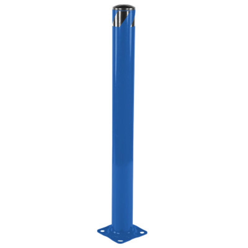 Steel Pipe Safety Bollard, 48in x 4-1/2in, Blue