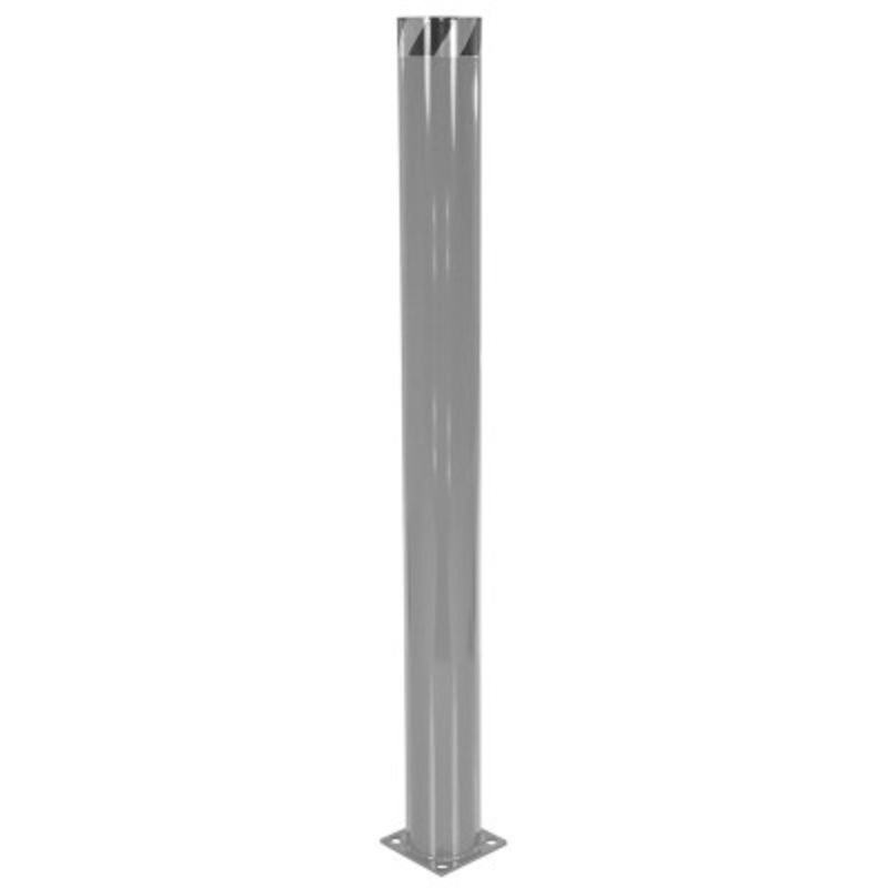Steel Pipe Safety Bollard, 72in x 6-1/2in, Gray Semi Gloss