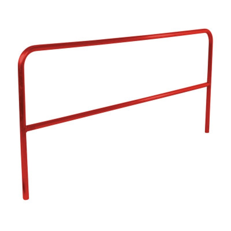 Steel Safety Railing, 8 Ft. Length, Red