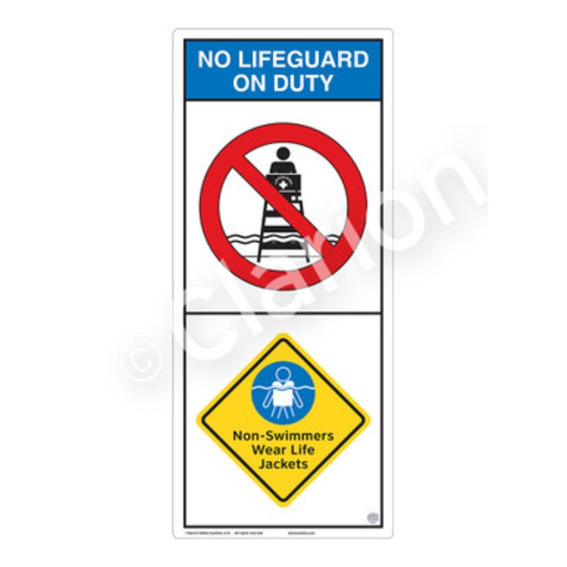 No Lifeguard on Duty Non-Swimmers Sign (WSS2204-e)