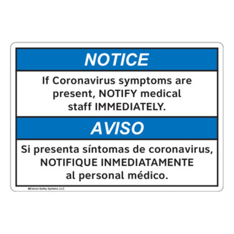Notice/If Coronavirus Symptoms (FL1140-)